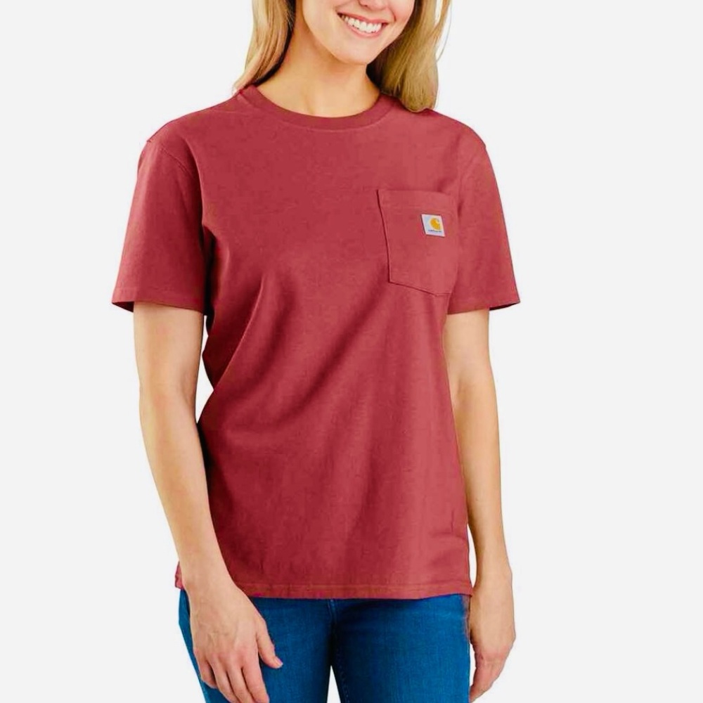 Carhartt sz XL Spiced Red Nep Loose Fit Short Sleeve Heavyweight Pocket T-shirt